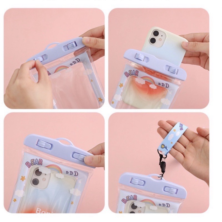 Túi Đựng Điện Thoại Chống Nước Đi Mưa Bơi Đi Du Lịch Tắm Biển Dạng Phao Tiện Lợi