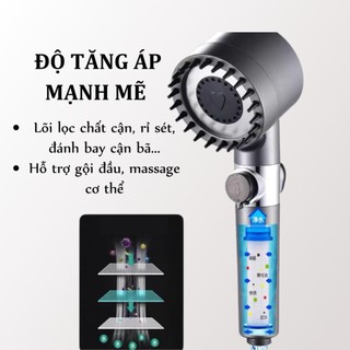 Vòi Hoa Sen Tokya Tăng Áp Mạnh Chế Độ Nước Có Lõi Lọc Vệ Sinh Dễ Dàng - Vòi Tăng Áp 3 Chế Độ Kèm Dây Dài 1m5