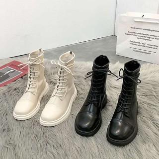  Jiashucheng Giày Bốt Martin Mỏng Phong Cách Anh Quốc Lót Lông Cừu Mỏng Đế Dày Mẫu Mới Dành Cho Bạn Nữ Mặc Vào Mùa Thu Đông @ - 