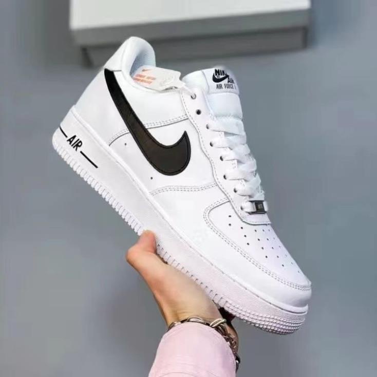Giày sneaker AF1 trắng vạch nâu Hot trend nam nữ, Giày FORCE 1 trắng nâu dùng đi học,tập gym,chạy bộ