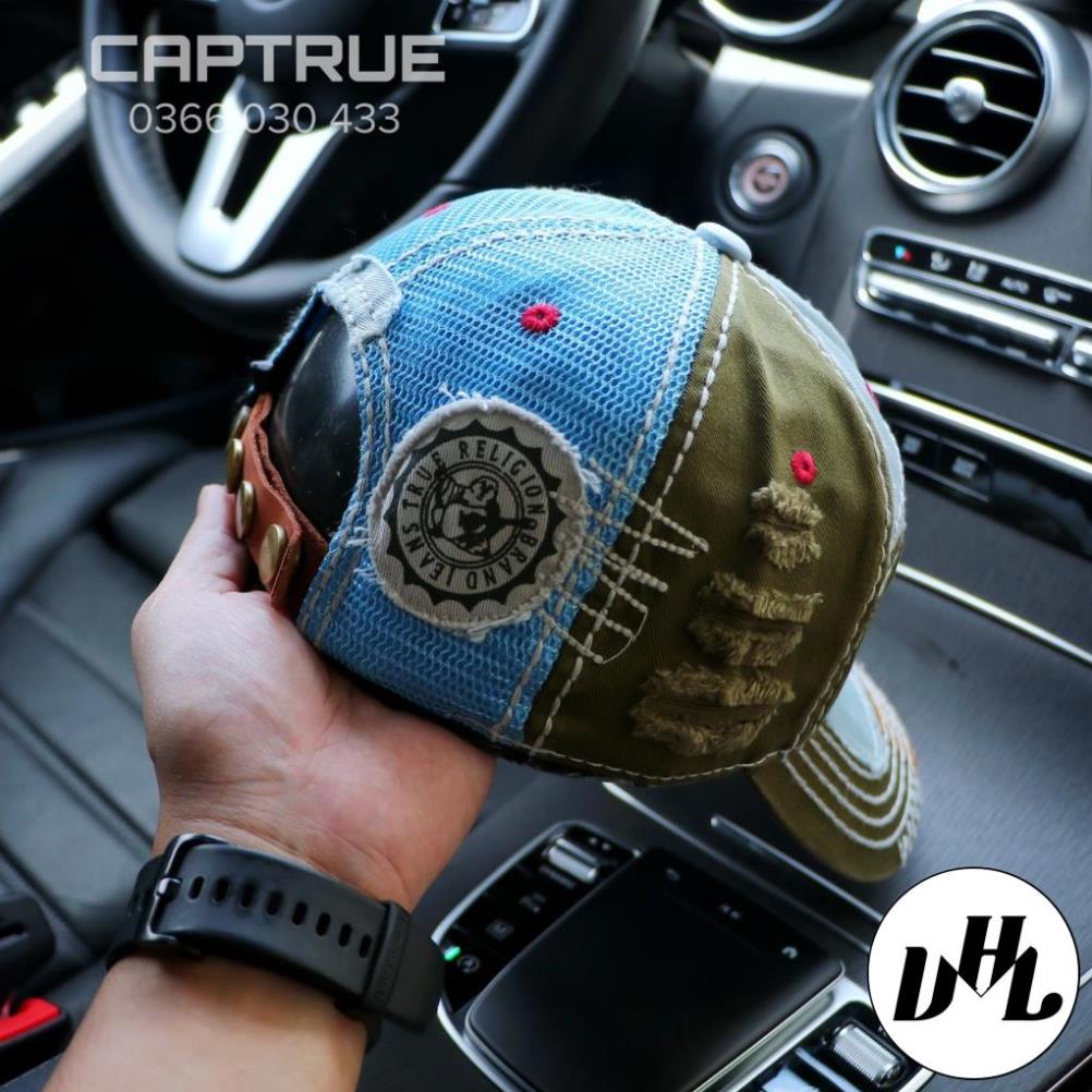 Nón kết, mũ lưỡi trai ÔNG ĐỊA TRUE RELIGION vải Kaki form chuẩn siêu đẹp