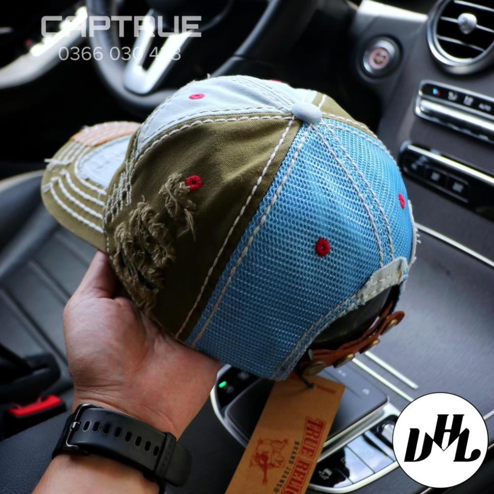 Nón kết, mũ lưỡi trai ÔNG ĐỊA TRUE RELIGION vải Kaki form chuẩn siêu đẹp