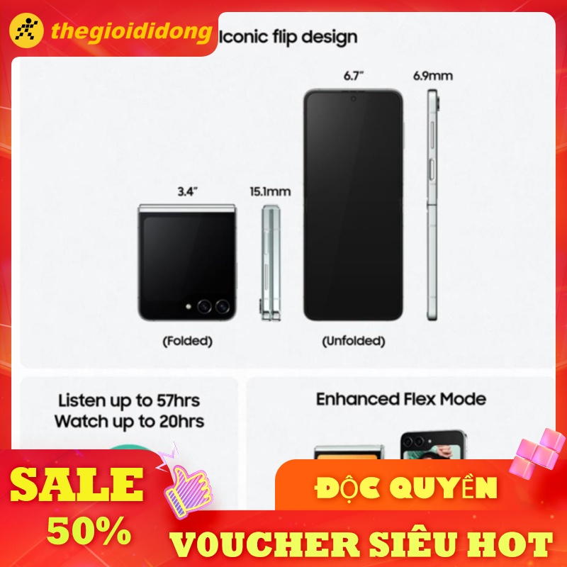 Điện thoại Samsung Galaxy Z Flip5 216GB/8GB và 512GB/8GB .