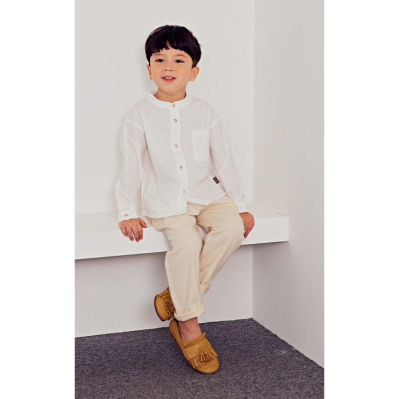Áo sơ mi Toto Heros màu trắng cổ tàu size 100 - 150