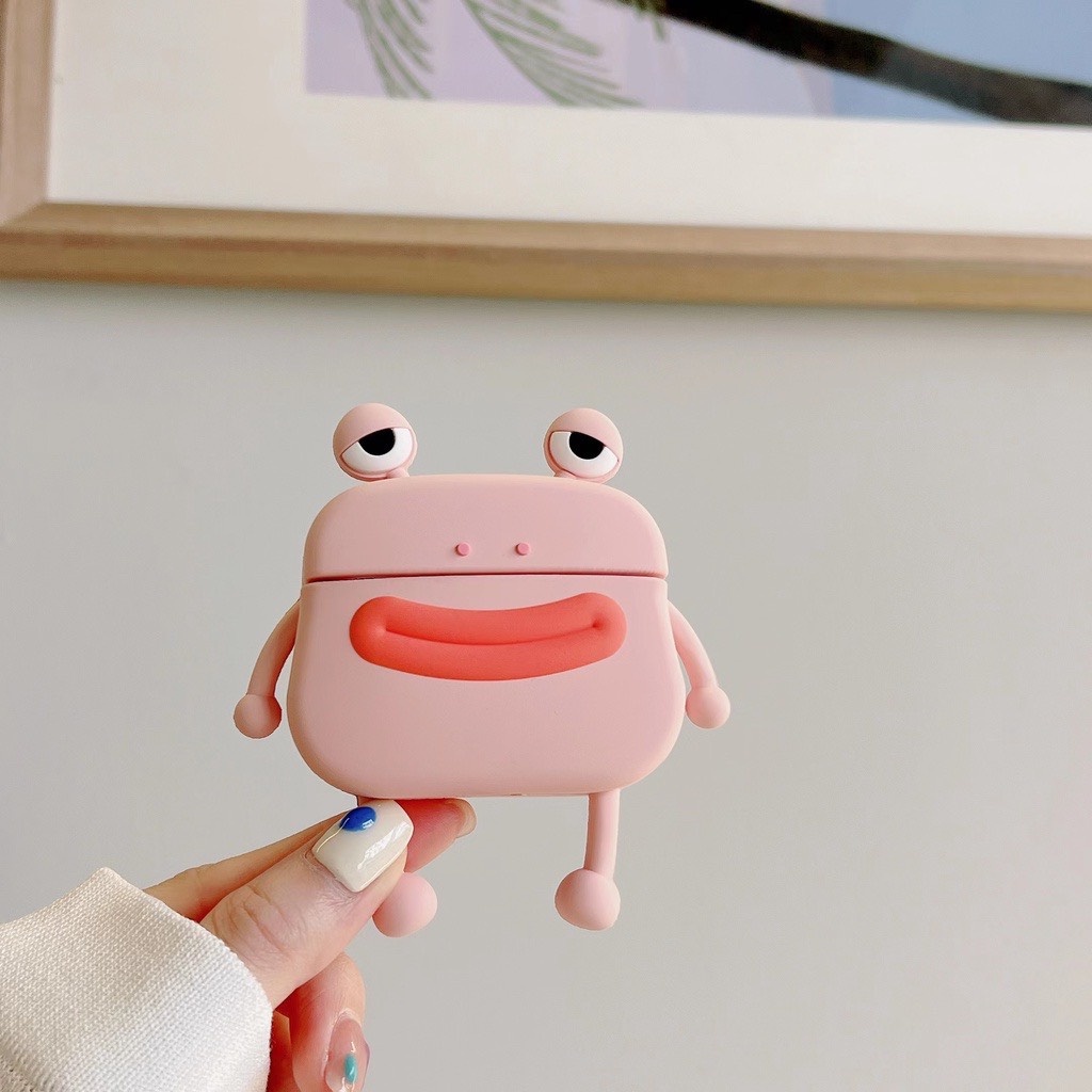 Vỏ bảo vệ tai nghe không dây Air1/2, air 3, air pro siêu hot hit - Ếch miệng rộng AAA