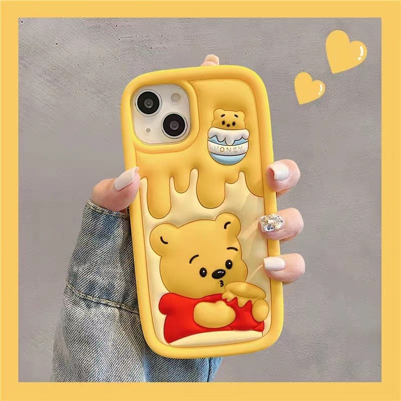 Ốp silicon hoạ tiết Gấu và Dâu tây 6plus/6splus/7plus/8plus/x/xs/xsmax/11/12/13/14/15/pro/plus/promax
