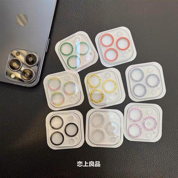 Miếng dán bảo vệ camera kim tuyến 11/12/13/14/mini/pro/promax/plus