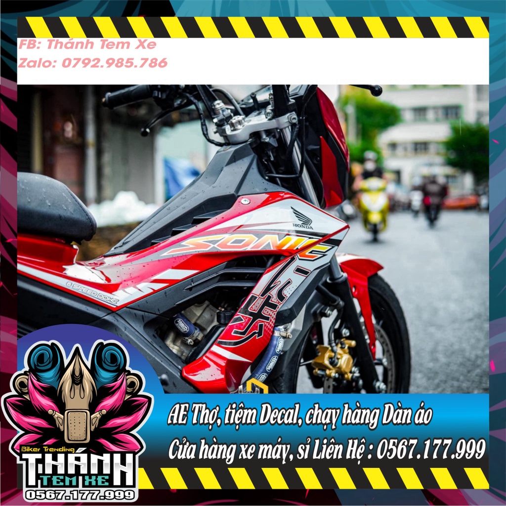 Tem rời Sonic - Mẫu trắng đỏ đen nổi bật - Chuẩn From cực đẹp [TTX]