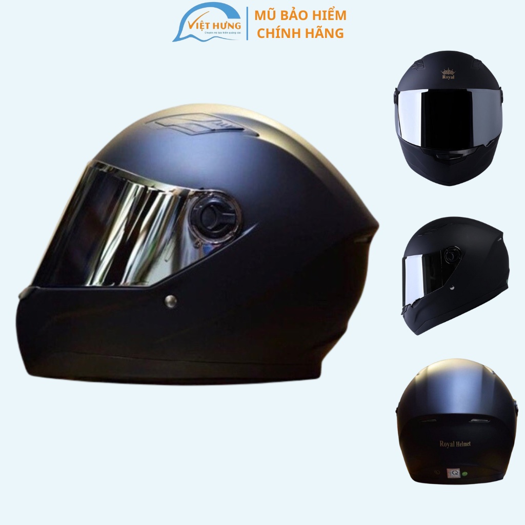 TRỢ GIÁ - Mũ Bảo Hiểm Fullface Siêu Chất - Royal M136 - Kính Tráng Gương