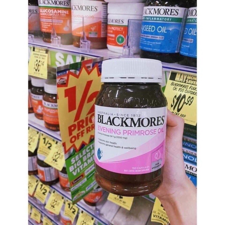 Tinh dầu hoa anh thảo Evening Primrose Oil Blackmores Úc 190 viên, hỗ trợ cân bằng nội tiết tố, làm đẹp da ch