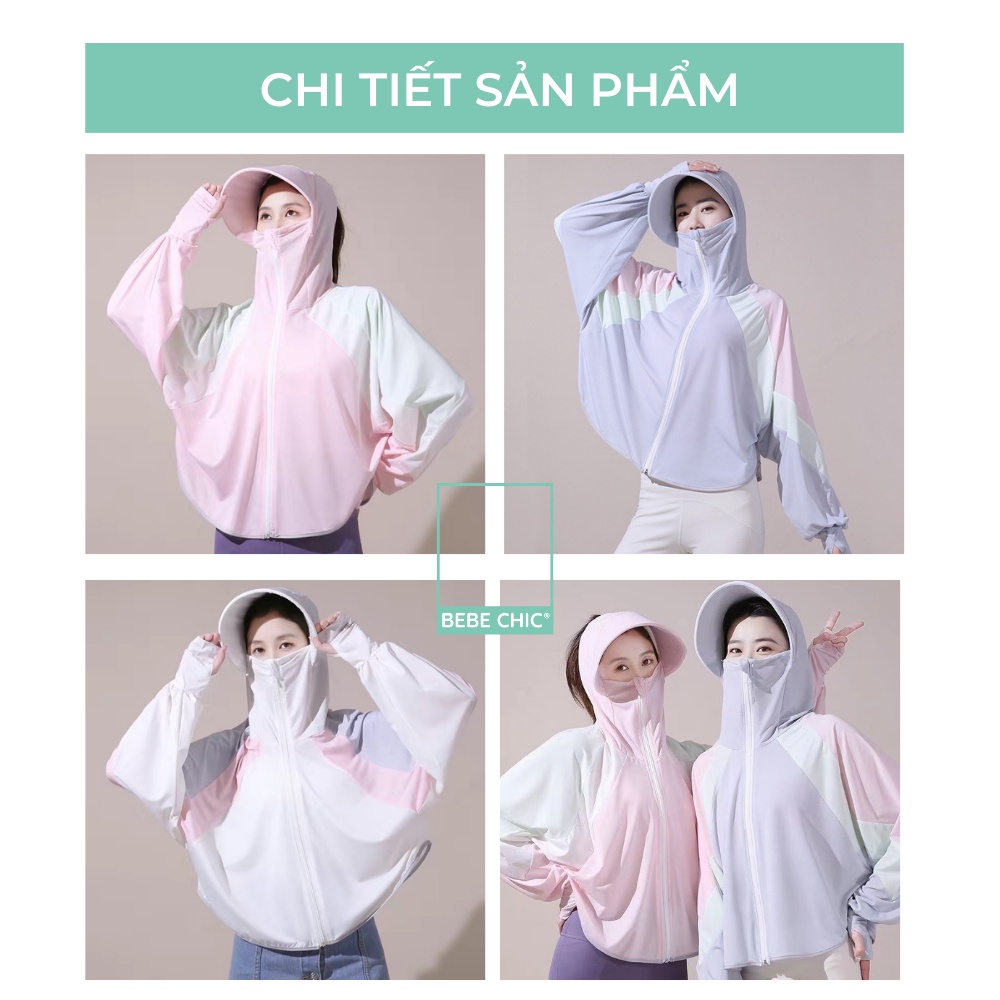 Áo Khoác Chống Nắng, Có Mũ Rộng Vành Cao Cấp AK002 BEBECHIC