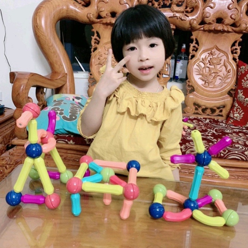 Đồ Chơi Xếp Hình Nam Châm 64 Chi Tiết Baostore