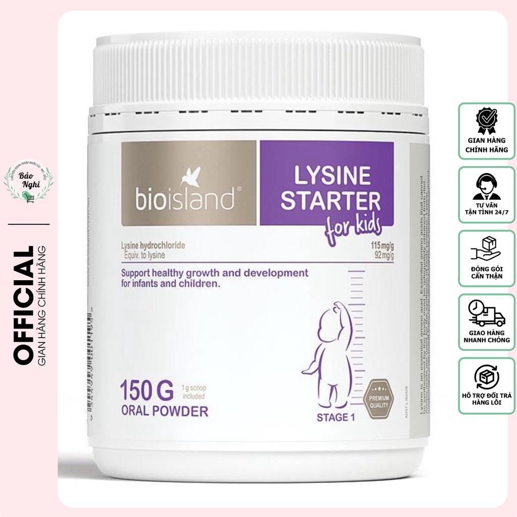 Bột Bioisland Lysine Starter Giúp Phát Triển Chiều Cao Cho Bé, Độ Tuổi Từ 2