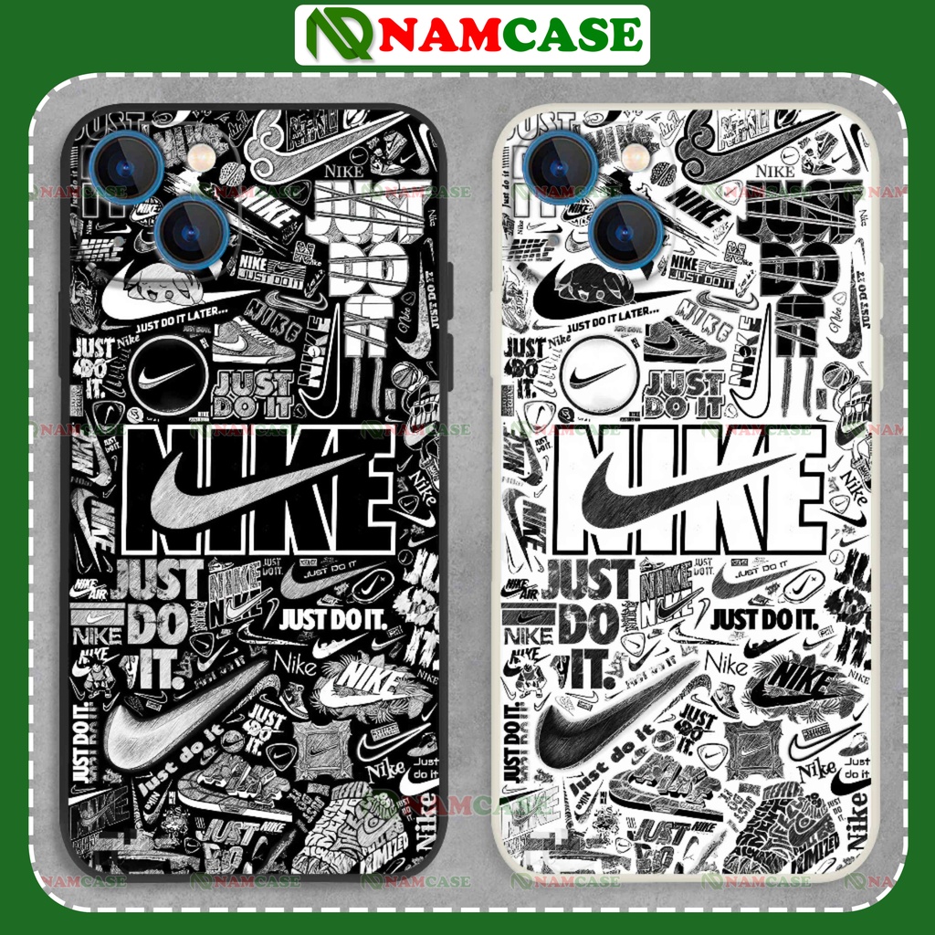 Ốp lưng iphone hình nike cạnh viền vuông silicon mềm dẻo bảo vệ camera cho ip 6/6s/7/8/X/XS/11/12/13/14 Pro Plus Max