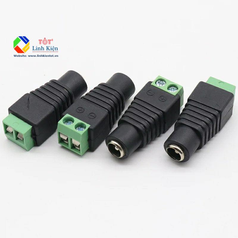 Đầu jack nối nguồn DC đực cái 5.5x2.1mm