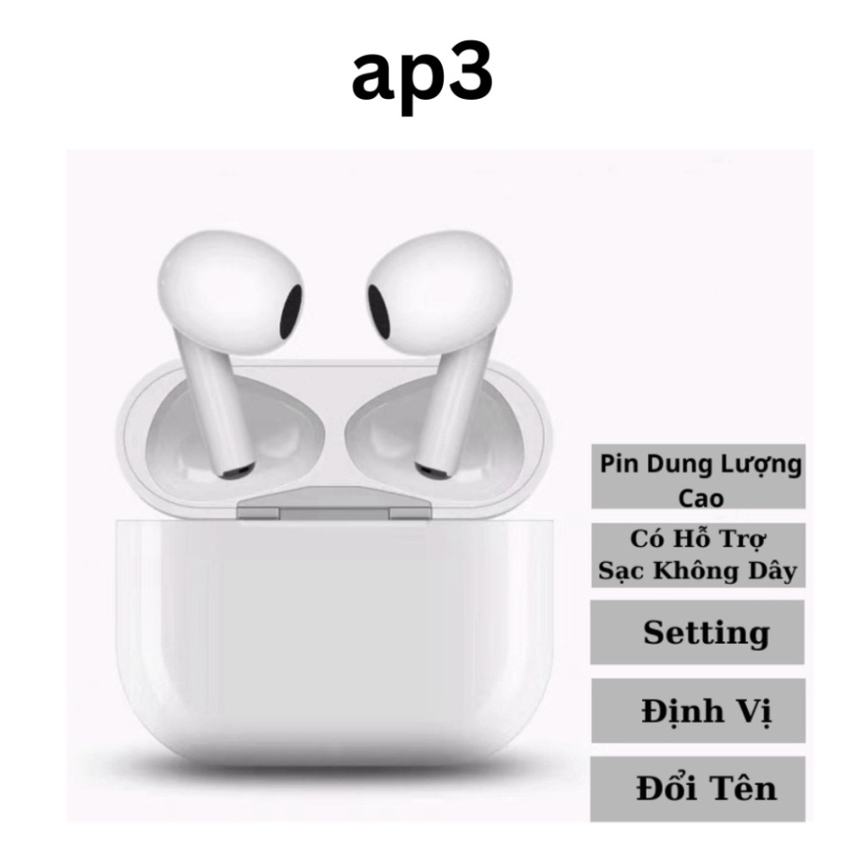 Tai Nghe Bluetooth AP2 / AP3 / PRO  Không Dây Pin Trâu 6h Âm Thanh To, Mic Rõ, Full Chức Năng chính hãng LICNATION