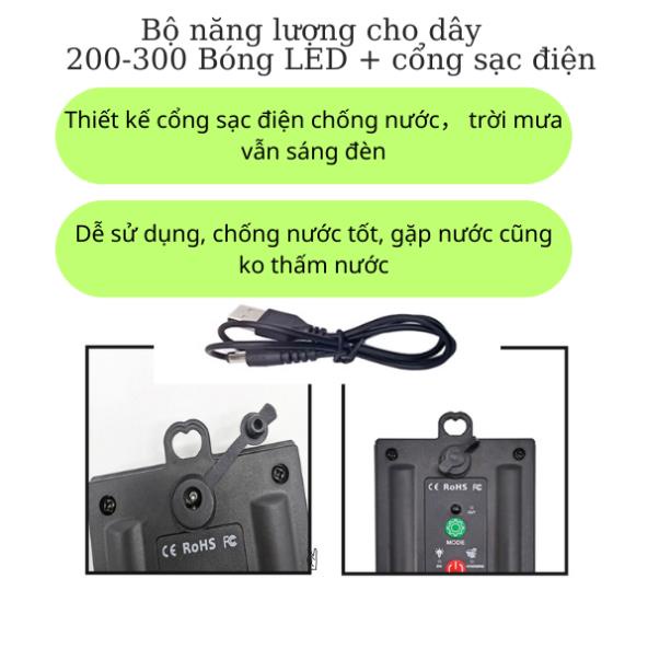Bản Pin năng lượng mặt trời  dành cho dây đèn led trang trí 8 chế độ nháy