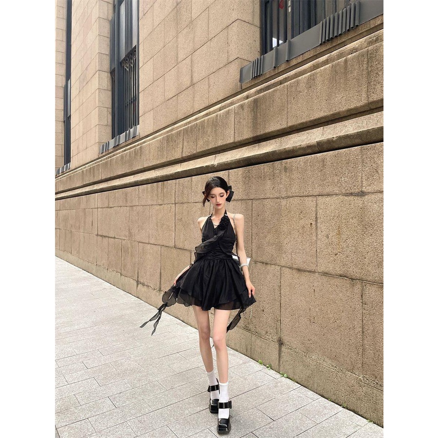 Đầm Hai Dây Mùa Hè Mỏng Phong Cách Pháp Hợp Thời Trang Mới Cho Nữ