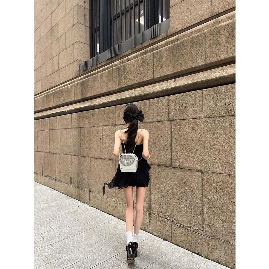 Đầm Hai Dây Mùa Hè Mỏng Phong Cách Pháp Hợp Thời Trang Mới Cho Nữ