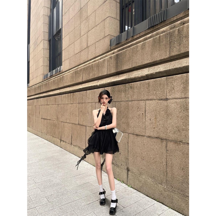 Đầm Hai Dây Mùa Hè Mỏng Phong Cách Pháp Hợp Thời Trang Mới Cho Nữ