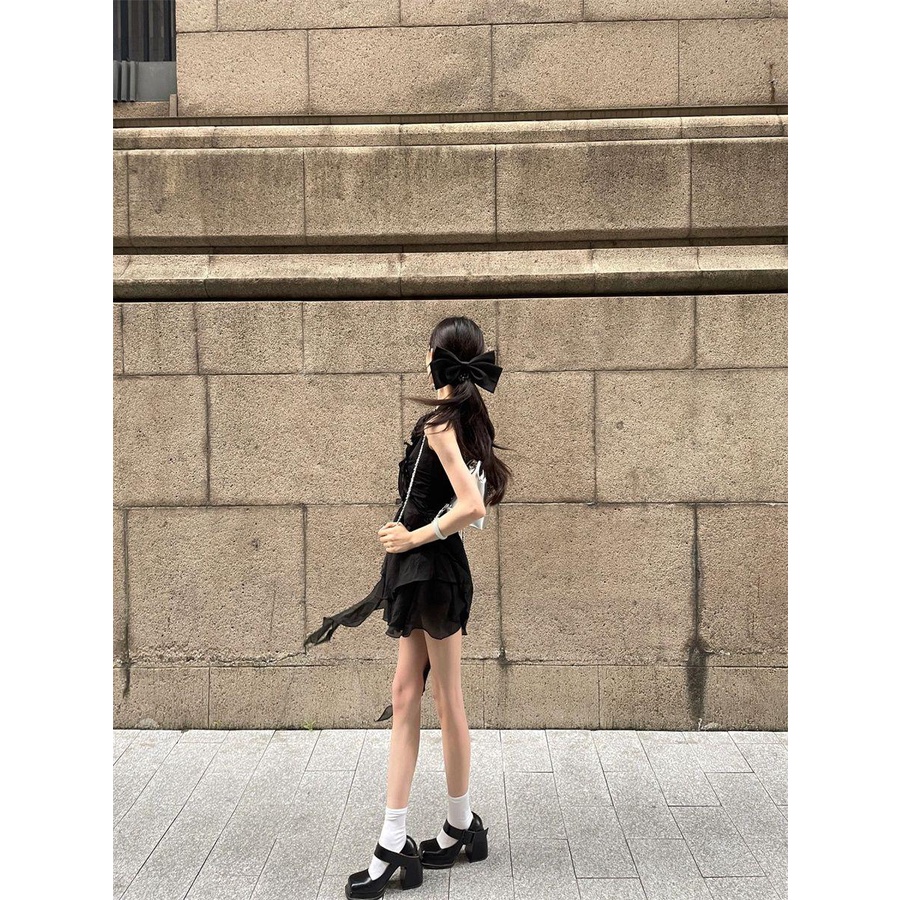 Đầm Hai Dây Mùa Hè Mỏng Phong Cách Pháp Hợp Thời Trang Mới Cho Nữ