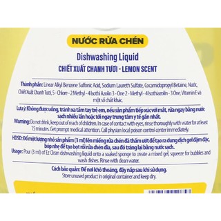 Nước rửa chén Ez Clean chai 800g
