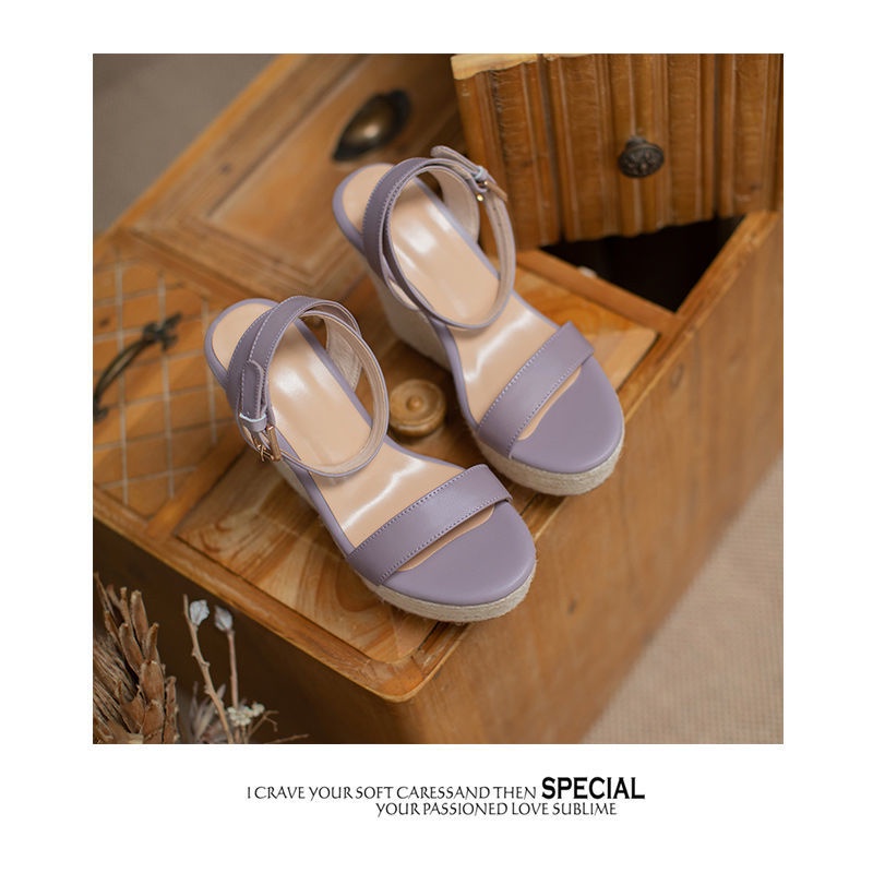 Giày Sandal Cao Gót 12cm Đế Xuồng Dày Mùa Hè 2023 Chống Nước Phong Cách Mới Cho Nữ