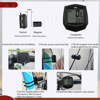 (freelive) Đồng Hồ Đo Vận Tốc Màn Hình Lcd Cho Xe Đạp