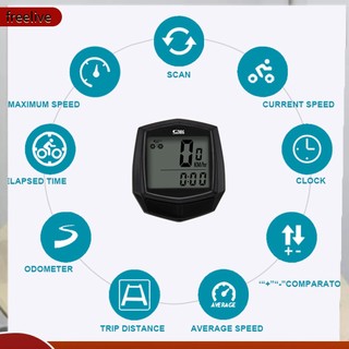 (freelive) Đồng Hồ Đo Vận Tốc Màn Hình Lcd Cho Xe Đạp