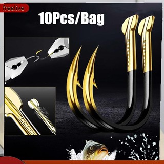 (freelive) Set 10 Móc Câu Cá Bằng Sắt Tiện Dụng Chất Lượng Cao