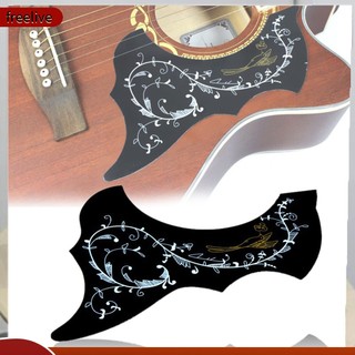 (freelive) Miếng Dán Bảo Vệ Đàn Guitar Acoustic Bằng Pvc Chống Trầy Xước Họa Tiết Hoa Và Chim Thời Trang