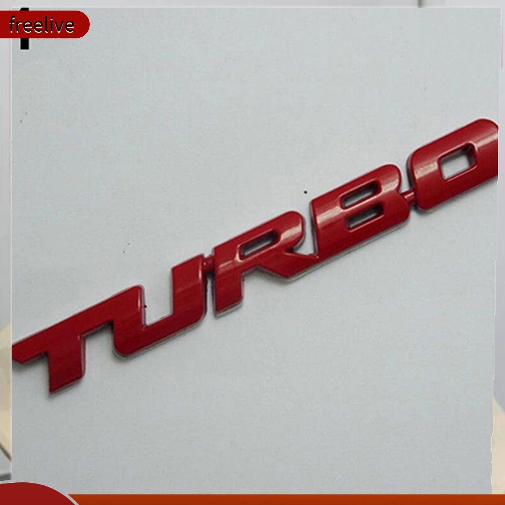 Đề can kim loại khắc chữ Turbo trang trí xe