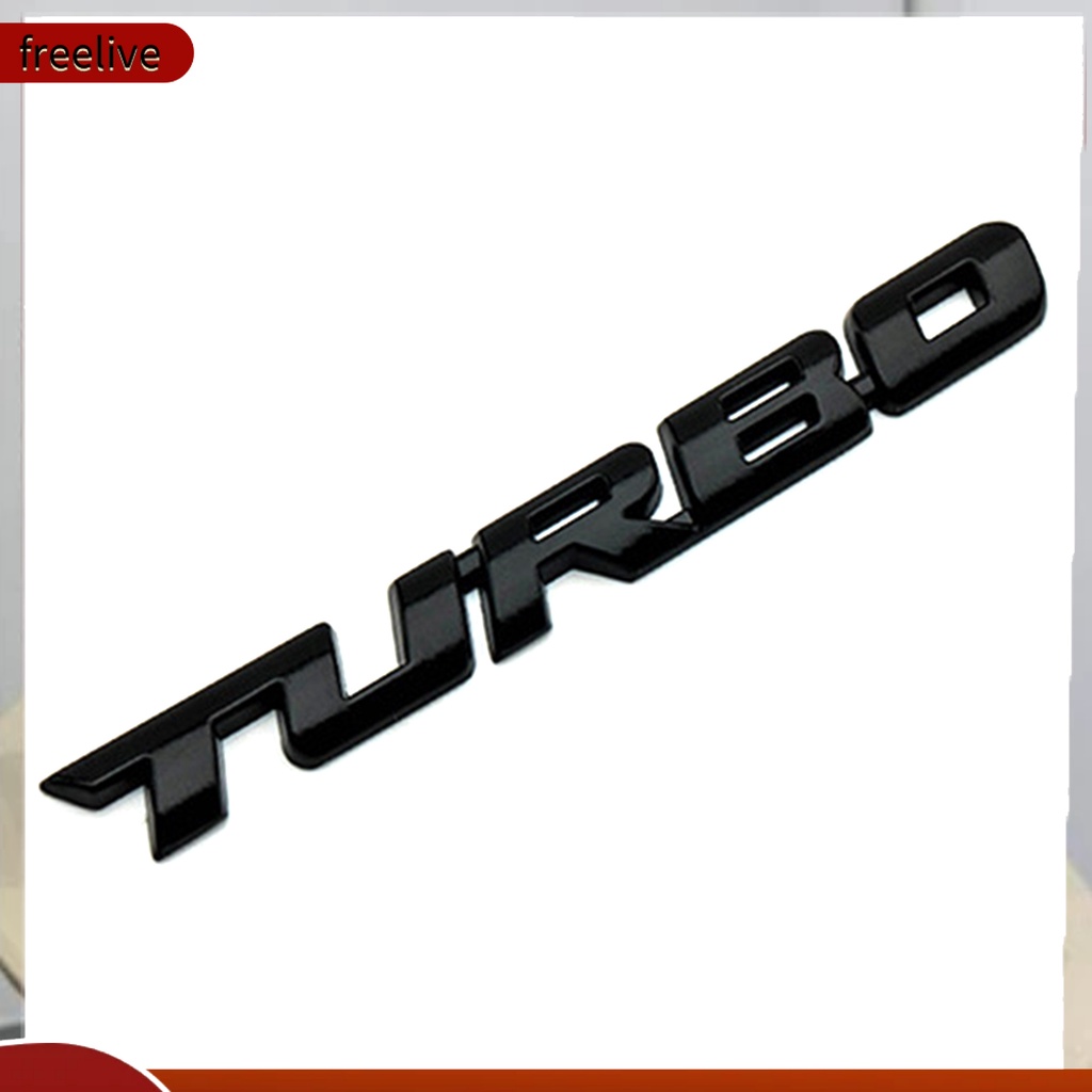 Đề can kim loại khắc chữ Turbo trang trí xe