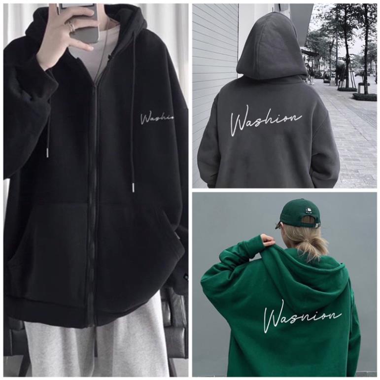 Áo Khoắc Nỉ Form Rộng Tay Bồng Có Mũ Nam Nữ Unisex In Chữ Wahion