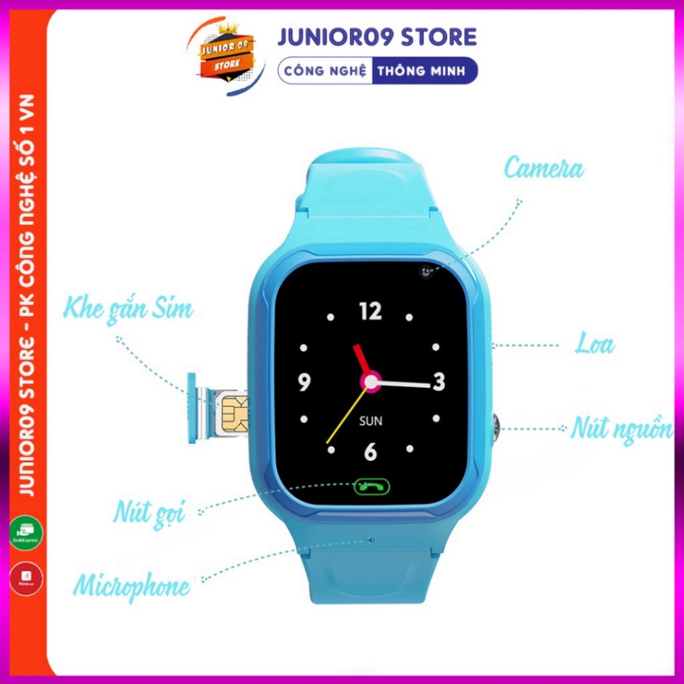 Đồng hồ thông minh Định vị Trẻ em Lắp thẻ sim Nghe gọi Video Call Chống nước cho bé trai bé gái JUNIOR09 WATCH KIDS | BigBuy360 - bigbuy360.vn