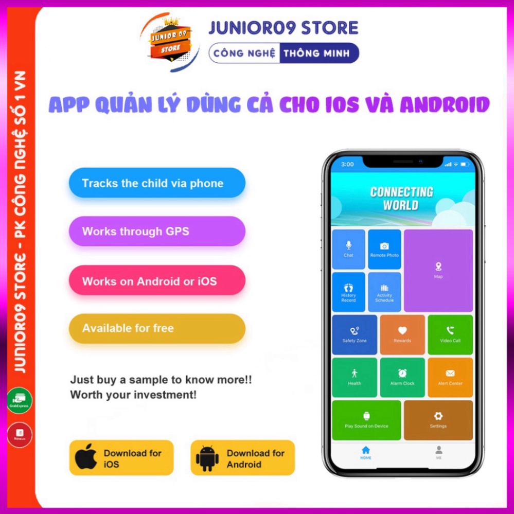 Đồng hồ thông minh Định vị Trẻ em Lắp thẻ sim Nghe gọi Video Call Chống nước cho bé trai bé gái JUNIOR09 WATCH KIDS | BigBuy360 - bigbuy360.vn