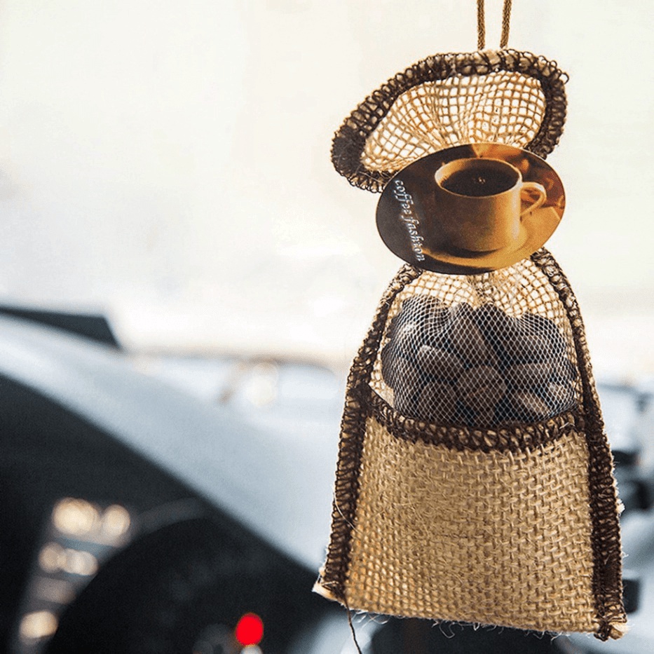 Túi Thơm Cafe Treo Ô Tô, Xe Hơi - Có Kèm Chai Tinh Dầu Cafe sapthomoto