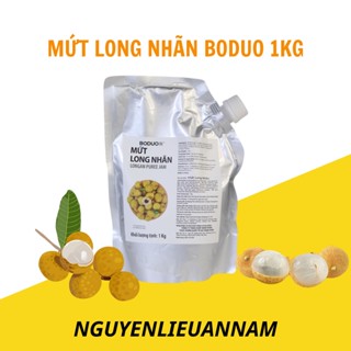 Mứt sốt LONG NHÃN BODUO túi 1kg pha trà trái cây thơm ngon, hương vị tự nhiên