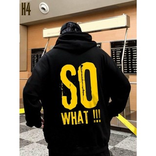 Áo hoodie unsex nam nữ so what vàng