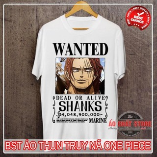 ÁO THUN LỆNH TRUY NÃ SHANKS TỨ HOÀNG | ÁO PHÔNG ONE PIECE SHANK WANTED TSHIRT OP70