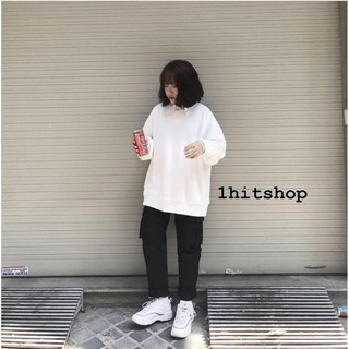 Áo SWEATER Trơn TRẮNG WHITE UNISEX