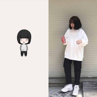 Áo SWEATER Trơn TRẮNG WHITE UNISEX
