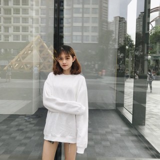 Áo SWEATER Trơn TRẮNG WHITE UNISEX