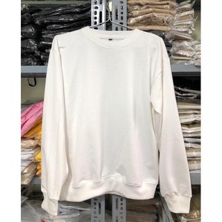 Áo SWEATER Trơn TRẮNG WHITE UNISEX