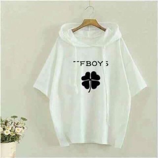 Áo hoodie tay lỡ nam nữ tfboy cỏ 4 lá