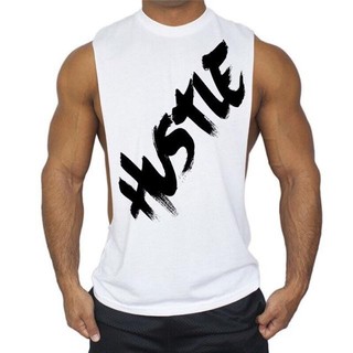Áo thun ba lỗ tanktop hustle chuẩn gym freesize dưới 72kg