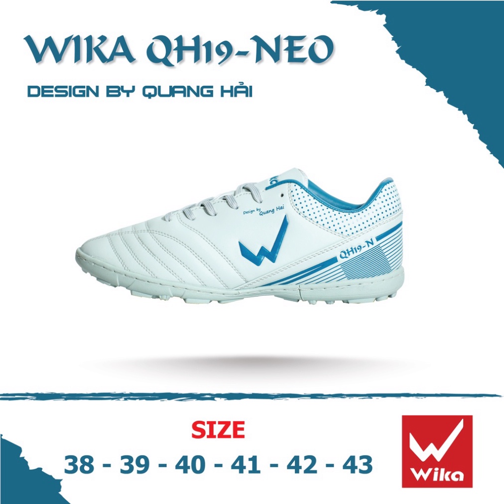 Giày Đá Bóng Wika Qh19 Neo Quang Hải Chính Hãng Cho Sân Cỏ Nhân Tạo, Đã Được Khâu Toàn Bộ Đế, Tặng Tất Chính Hãng