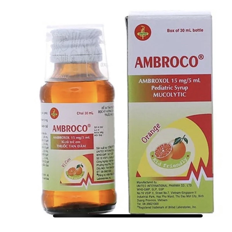 Ambroco - Ambroxol (Chai 30ml) long đờm loãng đờm