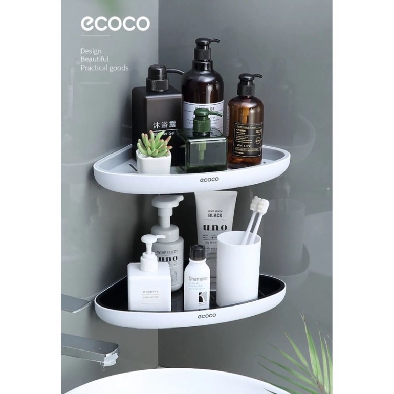Kệ góc Ecoco dán siêu chắc không cần khoan tường🍒 Kệ Để Đồ Nhà Tắm Sử Dụng Trên Tường, Góc Nhà Tắm mẫu mới