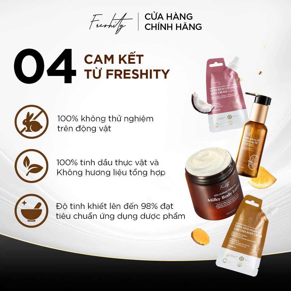 Gel tắm trắng enzyme dứa Freshity 400ml dưỡng sáng cho da ngăm đen chai lì lâu năm